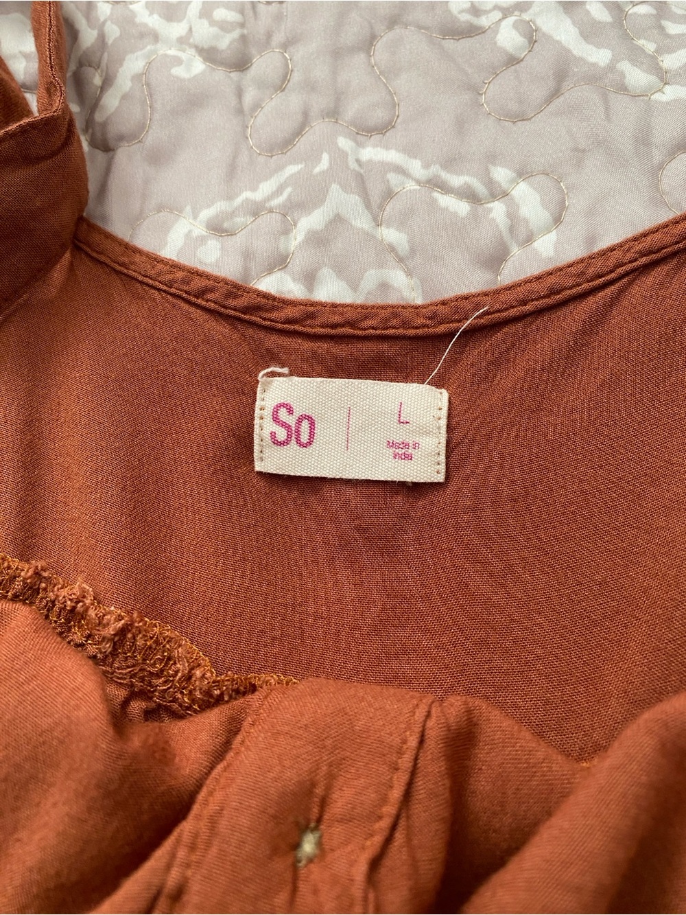 SO Rust Orange Button-Front Tiered Maxi Dress - Picture 8 of 8